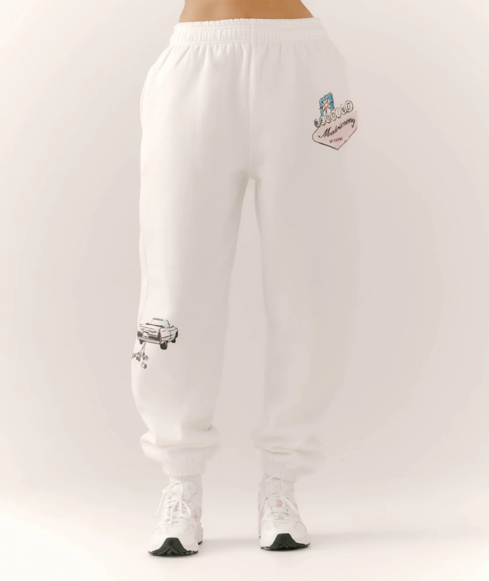 Destination Vegas Bride Graphic Sweatpants - White - Image 2
